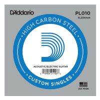 Daddario สายกีต้าร์ สายปลีก ขนาด 0.010 Plain Single String 0.010 รุ่น PL-010 (Pack of 5)