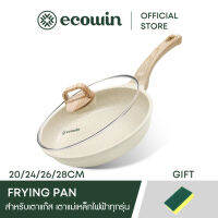 Ecowin กระทะเคลือบเซรามิคเคลือบ Non-Stick, กระทะเคลือบ Non-Stick สำหรับเตาตั้งพื้นทุกประเภท กระทะเคลือบ Non-Stick พร้อมฝาปิด 24/26 ซม.