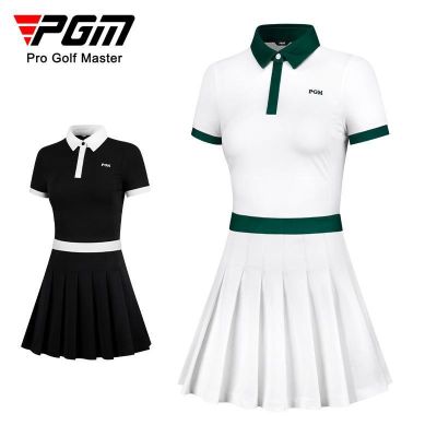 PGM new golf ladies dress summer self-cultivation sports womens pleated skirt with anti-light shorts spot golf