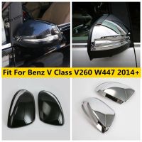 สำหรับ Mercedes-Benz V Class V260 W447 2014-2021ประตูกระจกมองหลังป้องกันฝาปิดอุปกรณ์หน้ากากแผงแอร์รถยนต์ภายนอก