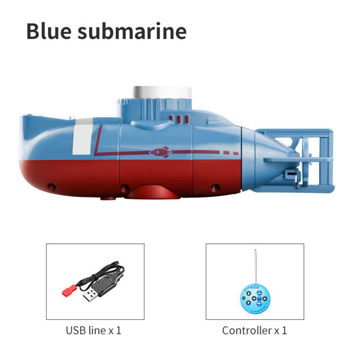 โมเดลสีน้ำเงินสีขาวของขวัญสำหรับเรือดำน้ำ-rc-ขนาดเล็กเด็กเด็กผู้ชายเด็กผู้หญิงความเร็วเมตร-วินาที2-4กรัมเรือควบคุมระยะไกลกันน้ำดำน้ำตกปลาของขวัญปีใหม่