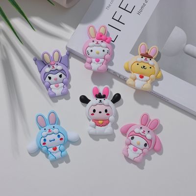 【CC】◈▦  6PCS New cartoon big-eared dog resin accessories glue diy Kawaii phone case refrigerator headwear