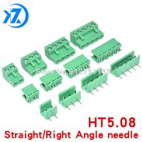 5Sets HT5.08 5.08mm Pitch 2/3/4/5P 6P 8P Screw Plug-in PCB Terminal Block Straight/Right Angle Pin Pluggable bornier Connector