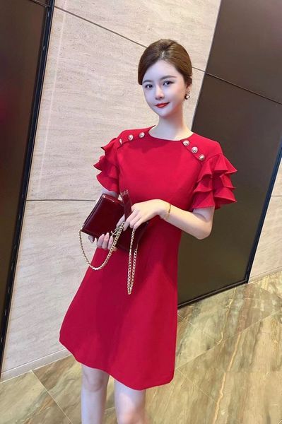 Váy thiết kế trễ vai bèo xoè trẻ trung dự tiệc, đầm ngang vai tiệc cưới cô  dâu | Shopee Việt Nam