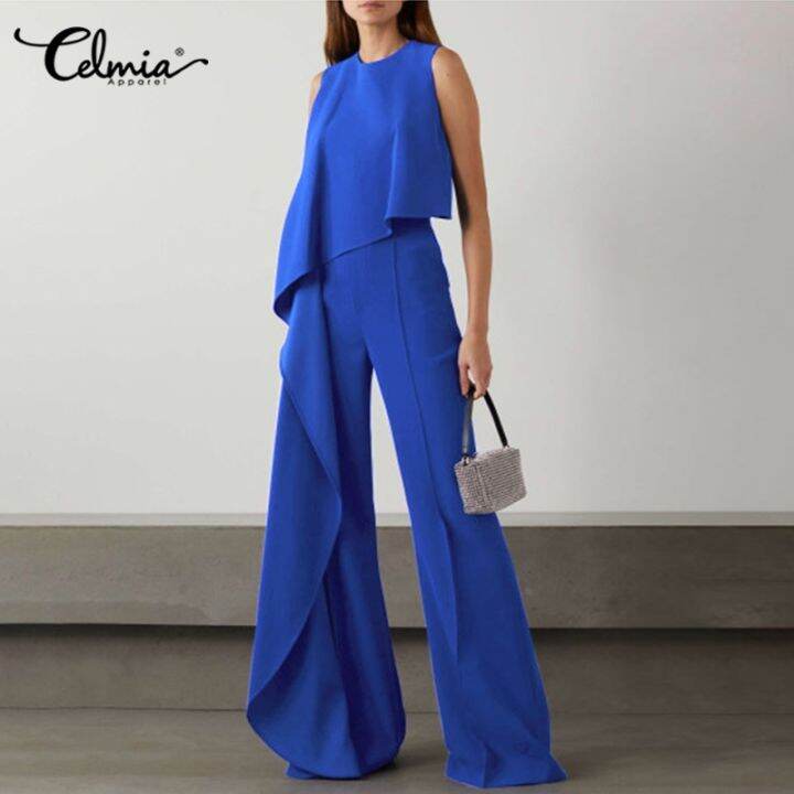 celmia-women-sleeveless-long-jumpsuit-wide-leg-pants-ruffle-elegant-casual-loose-playsuit-plus-size-overalls