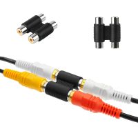 1PC Useful Dual RCA Joiner Coupler Plug Single RCA Female to Female Audio Video AV Cable Adaptor Connector New