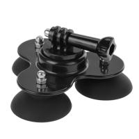 PULUZ Triangle Suction Cup Mount with Screw for GoPro Hero11 Black / HERO10 Black / HERO9 Black / HERO8 Black / HERO7 /6 /5 /5 Session /4 Session /4 /3+ /3 /2 /1, Xiaoyi and Other Action Cameras(Black)