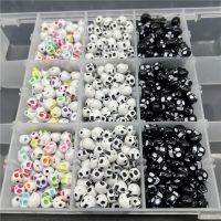 ﹉ 30pcs/Lot 10mm 12mm Skull Shape Baeds Acrylic Loose Spacer Beads For Jewelry Making DIY Bracelet Accessories