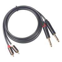 Blesiya Premium dual 1/4 นิ้วถึง Dual RCA สายสัญญาณเสียง (5ft)-ชาย 6.35 มม.1/4 "ถึง RCA ตัวเชื่อมต่อสายไฟแจ็คเสียบ