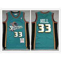 【8 Styles】 Detroit Pistons No. 33 Hill Green Retro Basketball Jersey 09I9