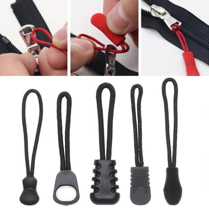 5-10-15pcs-zipper-pull-puller-end-fit-rope-tag-fixer-zip-cord-tab-replacement-clip-broken-buckle-travel-bag-suitcase-tent