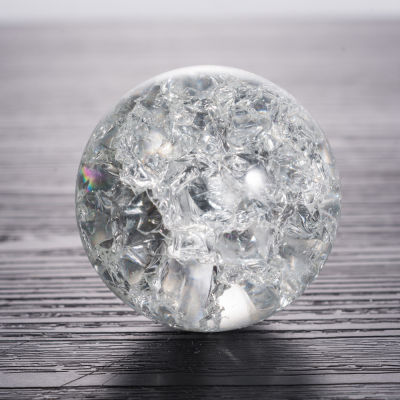 56cm Crystal Glass Ice Crack Ball Quartz Marbles Magic Sphere Fengshui Ornaments Rocky Water Fountain Bonsai Ball Home Decor
