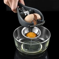 Two in one Egg Beater Wide Application Egg White And Yolk Egg White Separator Topper Cutter Shell Opener Stainless Steel Kitchen