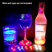 10pcs Mini Glow Coaster LED Bottle Light Stickers Christmas Xmas Nightclub Bar Party Vase Decoration LED Glorifier Drink Cup Mat