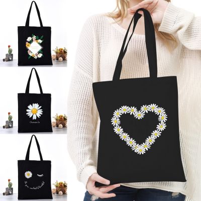 Versatile Shoulder Bag Contemporary Crossbody Bag Daisy Print Handbag Printed Tote Bag Casual Shopping Bag