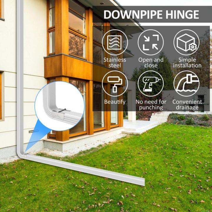 4Pcs Downspout Gutter Hinge Stainless Steel Downspout FlipUp Hinge