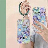 เคสโทรศัพท์สำหรับ Realme11 Pro Realme 11 Pro Plus Pro + 5G ฝาครอบเต็มตัว TPU ลายดอกไม้ภาพวาดสีน้ำมันพร้อมสายรัดข้อมือกลม