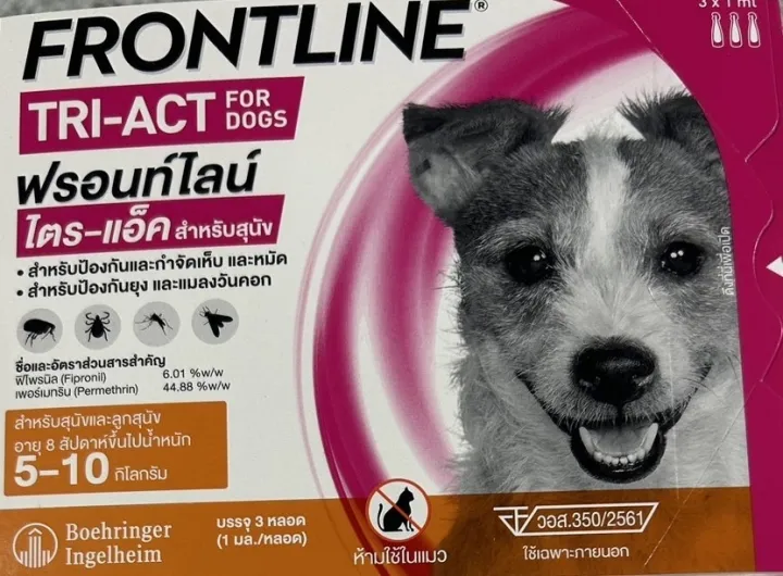 หมดอายุ9-24-frontline-tri-ac-ส้ม-5-10-kg-ผลิตภัณฑ์กำจัดเห็บ-หมัด-ไล่ยุง-สำหรับสุนัขน้ำหนัก-5-10-kg