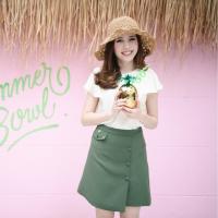 prettythingonme (preorder) Juice Fizz Skirt -สี Pickle Green กระโปรงแต่งคริสตัล เพชรน่ารักๆ รุ่นขายดี ผ้าญี่ปุ่นเนื้ออย่างดี