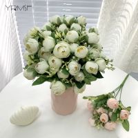 【CC】 Artificial Flowers 10 Heads Pink Silk Fake for Garden Wedding Decoration