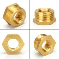 Brass Hex Bushing Reducer Pipe Fitting 1/8 1/4 3/8 1/2 3/4 F to M Threaded Reducing Copper Water Gas Adapter Coupler Connector