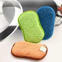 ✘ 5PCS Kitchen Scouring Sponges Pads Double Sided Scrub Microfiber For Dishes Pans Pots Non-Scratch Antibacterial Cleaning Tools