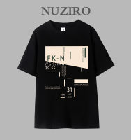 NUZIRO เสื้อยืดแขนสั้นสำหรับผู้หญิง,ผ้าฝ้ายเกาหลีทรงหลวมและเรียบง่าย