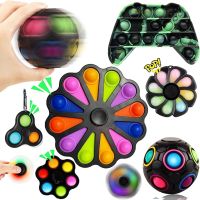 Pop It Fidget Toy Fidget Spinners Toy Simple Dimple Push Bubble Fidget Toy Flower Gamepad Magic Puzzle Ball Anxiety Relief Cool Things Great Gift for Kids Adults