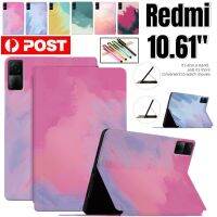 เคสขาตั้งพับได้ลายสีน้ำสดสำหรับแผ่น Xiaomi Redmi 10.61 "2022หนัง PU ฝาพับกล่องกันกระแทกแบบบาง