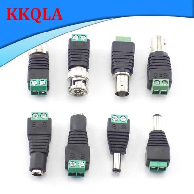 QKKQLA 5pcs BNC DC male female power supply Connector 5.5X2.1MM Connectors Coax Cat5 adapter 12V Male CCTV Camera for Led Strip Light