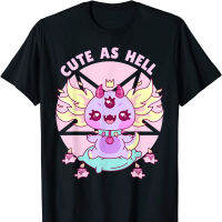 2023 NewAxolotl Kawaii Baphomet พาสเทลชาวเยอรมันน่ารักน่าขนลุก Nu ชาวเยอรมันเสื้อยืดผู้หญิงผู้ชายฮาราจูกุวินเทจกราฟิกเสื้อ T ของขวัญคริสต์มาสท็อปส์