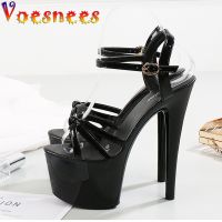 2022 Summer Cross-Strap Stripper Heels Open Toe Platform Sandals Girls Shoe for Party Club Women Sexy Show Sandals High Heels