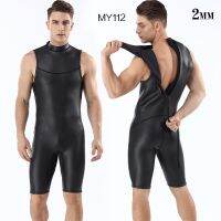 MYLE GEND Men S Triathlon Wetsuit 2Mm CR Neoprene แขนสั้น One Piece Smooth Skin Wetsuits Ultra Elastic ชุดดำน้ำ