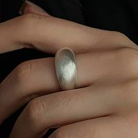 KBOXING แหวนแฟชั่นทำจากทองแดงทำด้วยมือสไตล์เกาหลีเงินที่เรียบง่ายแหวนแหวนชุบเรขาคณิตเครื่องประดับผู้หญิง