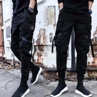 CODkuo0186 Military Overalls Trendy Trousers Multi-pocket Work Pants Loose Neckline Harlan Beam Feet Casual Beam Mouth Mens Pants