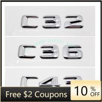 NEW Car Sticker For Mercedes Benz AMG C Class 190E W201 W202 W203 W204 W205 C32 C36 C43 Number Letters Emblem Decorative Decals