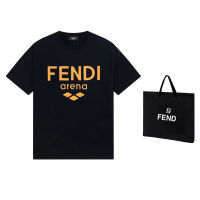 (Hot) 23SS NewFend Original Trendy โลโก้100% เสื้อยืดผ้าฝ้ายสำหรับสตรีและผู้ชายคุณภาพสูงแฟชั่นแขนสั้นคลาสสิกเสื้อ Cool บุคลิกภาพหลวม Fit All-Match Top เสื้อผ้า