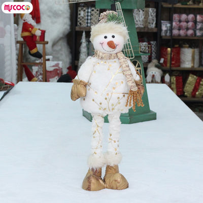 MSCOCO ตุ๊กตายัดไส้ลายการ์ตูนตุ๊กตาหิมะคริสต์มาส,ของเล่นแนวคริสต์มาสพร้อมขากล้องเครื่องประดับสำหรับปาร์ตี้วันหยุด