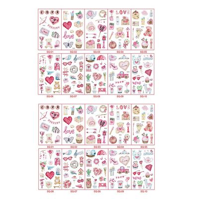 20 Sheet S Day Temporary Tattoo Valentines Heart Tattoo Sticker for Kids Boy Girls Gift S Day