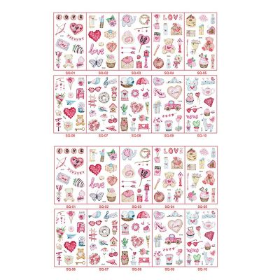 20 Sheet ValentineS Day Temporary Tattoo Sticker Temporary Tattoo Sticker Valentines Heart Tattoo Sticker for Kids Boy Girls Gift ValentineS Day