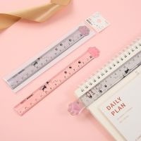 ♈∋❁ 15 cm Kawaii cat claw Plastic Ruler Multifunction DIY Drawing Tools Student Rulers School Office Supplies Escolar