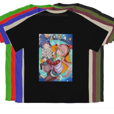 Male Rin And Nadeshiko Unique T Shirt Yurucamp Leisure T-shirts Newest Oversized T-shirt For Adult Free Shipping