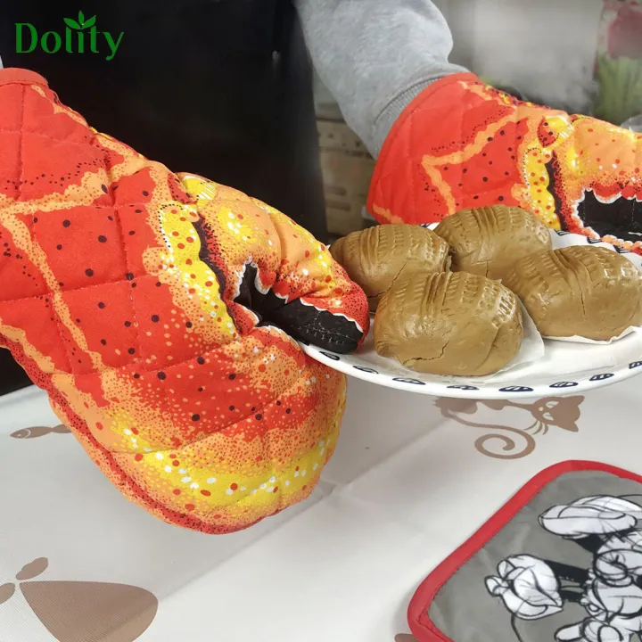 Dolity House Lobster Claw Oven Mitts Kitchen Gloves Grill & BBQ Cotton Lining Lazada PH