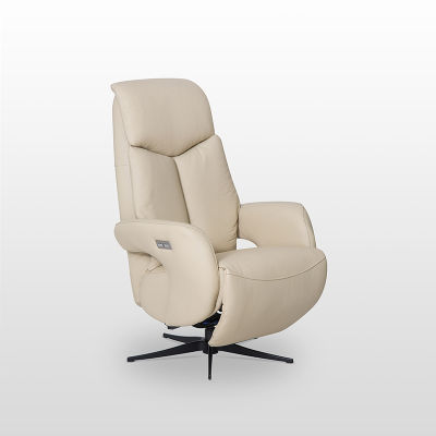 modernform เก้าอี้ปรับเอนนอน รุ่น CADEN ปรับไฟฟ้า หุ้มหนังแท้/PVC สีงาช้าง 02A-05-01-5
