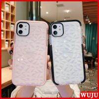 WUJU Crystal Transparent Diamond Pattern Shockproof Case Compatible For iPhone 11 12 13 Pro Max 7 8 Plus SE X XR XS Max Clear Soft TPU Shockproof Phone Case Cover