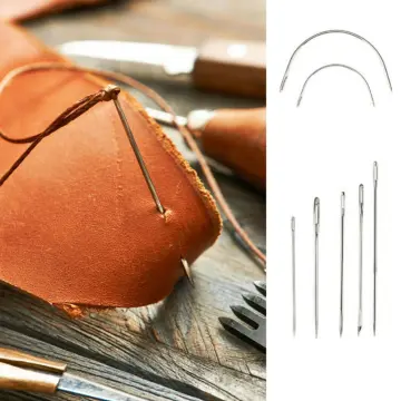 Leather Sewing Kit, Leather Sewing Upholstery Repair Kit, Leather Needle  and Thread Kit, Leather Working Tools with Large-Eye Needles, Waxed Thread,  Sewing Awl, for Repairing and DIY Leather Craft(Orange)