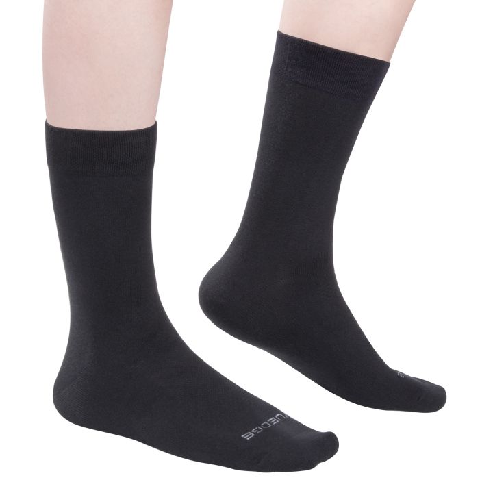 yuedge-5-pairs-men-breathable-combed-cotton-business-loose-fitting-plain-thin-socks-37-46