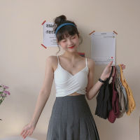 Small White Tank Top Vest Female Summer Hot Girl Wear Cross Beauty Back Sexy Tube Top Design Sense Short Inner Wear Top