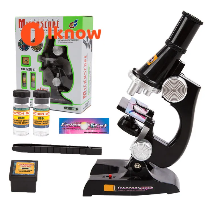 I Know 40X-1200X Kids Beginner Microscope STEM Kit With Plastic ...