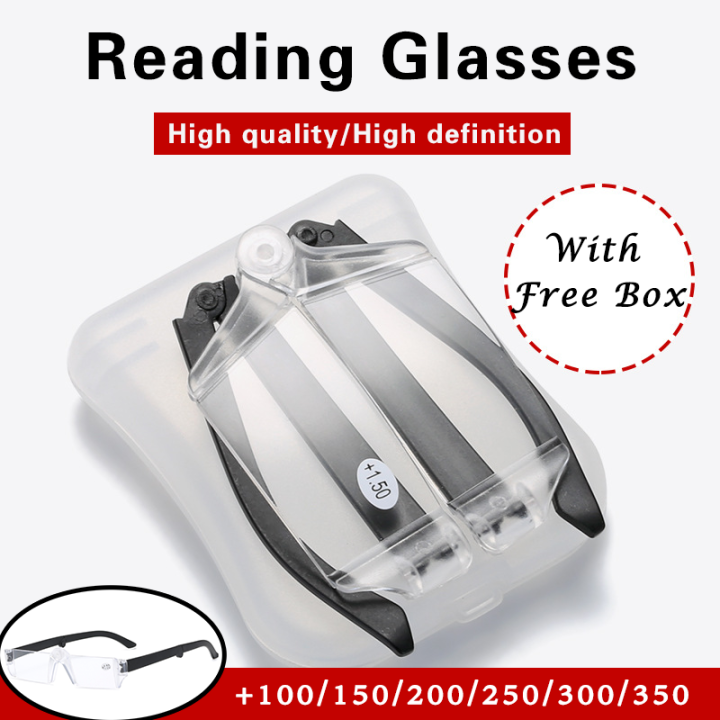 【With Free Box】Rotary Folding Reading Glasses Portable Longsighted